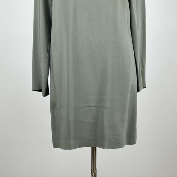 Calvin Klein Collection Womens Long Sleeve Shift Dress Sage Green size 46 US 10 - Picture 3 of 12